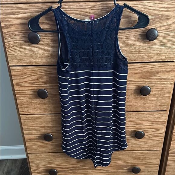3 So juniors Sleeveless Tops - Black, Burgundy, and Navy Striped - Picture 8 of 11
